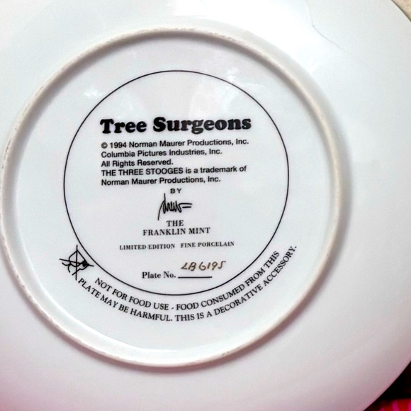 Three Stooges Trio Franklin Mint Limited Edition Decorative Plates X Certificate - Picture 11 of 15